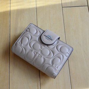 Coach CM241 Medium Corner Zip Wallet With Signature Leather